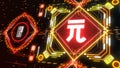 China currency renminbi symbol on futuristic neon background