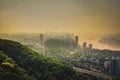 China downtown city skyline over the Yangtze River Royalty Free Stock Photo