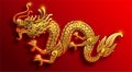 China Dragon symbols vector art design paper cut style on color Background