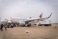 China Eastern Airlines aircraft landed at Shanghai Pudong airport.