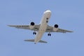 China Eastern airplane with its landing gear extended soaring through the sky