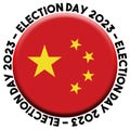 China Election Day 2023 Circular Flag Concept - 3D Illustration