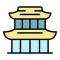 China exhibition building icon color outline vector