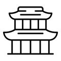 China exhibition building icon, outline style Royalty Free Stock Photo