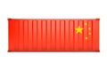 China Export Concept. Shipping Container with China Flag. 3d Rendering