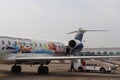 China Express CRJ-900 Airplane from Chongqing to Qianjiang Royalty Free Stock Photo