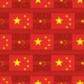 China five star flag icon seamless pattern Royalty Free Stock Photo