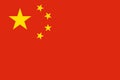 China flag flat isolated background red Chinese Nation Royalty Free Stock Photo