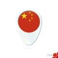 China flag location map pin icon on white background Royalty Free Stock Photo