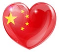 China flag love heart