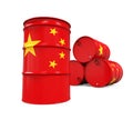China Flag Oil Barrel Royalty Free Stock Photo