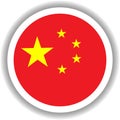 China flag round shape Vectors Royalty Free Stock Photo