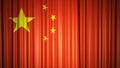 China flag silk curtain on stage. 3D illustration Royalty Free Stock Photo