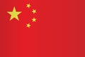 China flag vector. Chinese flag vector eps10. Red Cniha flag with shadow vector eps10 background Royalty Free Stock Photo