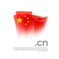 China flag. Vector stylized design national poster on a white background. Chinese flag painted with abstract brush strokes with cn