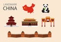 China flat vector icons set Royalty Free Stock Photo