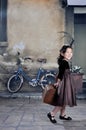 China girl of 1920s with lugga Royalty Free Stock Photo