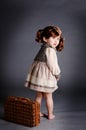 China girl of 1920s with lugga Royalty Free Stock Photo