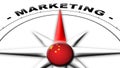 China Globe Sphere Flag and Compass Concept Marketing Titles Ã¢â¬â 3D Illustrations Royalty Free Stock Photo