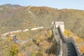 China The great wall distant view compressed towers and wall segments autumn season in mountains near Beijing ancient chinese for Royalty Free Stock Photo