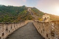 China The great wall distant view compressed towers and wall segments autumn season in mountains near Beijing ancient chinese for Royalty Free Stock Photo