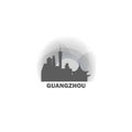 Guangzhou city cool skyline vector logo illustration Royalty Free Stock Photo