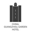 China, Guangzhou, Garden Hotel travel landmark vector illustration