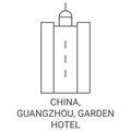 China, Guangzhou, Garden Hotel travel landmark vector illustration