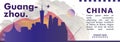 China Guangzhou skyline city gradient vector banner