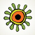 Corono virus bacterium. Vector drawing Royalty Free Stock Photo