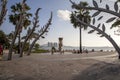 China, Hainan Island, Sanya bay -Sanya bay, monument on the beach, editorial Royalty Free Stock Photo