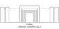 China, Hainan, Hainan Villa travel landmark vector illustration