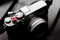 China,Hegang city-11 FEB 2018: Fujifilm X100f, latest generation of Fujifilm X100-Series mirrorless camera