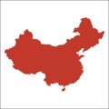 China high resolution map with national flag. Royalty Free Stock Photo