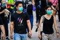 China Hong Kong 2020, Face mask, Young people wearing masks in the streets of hong kong DescriÃÂ§ÃÂ£o em inglÃÂªs 87/200 Pessoas