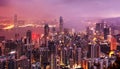 China - Hong Kong panorama at night Royalty Free Stock Photo