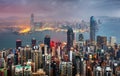 China - Hong Kong panorama at night Royalty Free Stock Photo