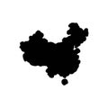 Black solid icon for China, map and country Royalty Free Stock Photo