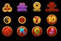 China icons for casino machines slots game with Chiese Symbols. Slots icons on separate layers.
