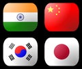China India Japan Korea Flag