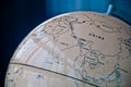 China India and South East Asia countries map in a retro old classic vintage Earth globe in executive management board room Royalty Free Stock Photo