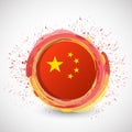 china ink circle flag illustration design