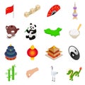 China isometric 3d icons