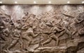 China,Jinggangshan-22 AUG 2018:People`s Liberation Army Statue facade in Museum of Revolution in Jinggang Mountains