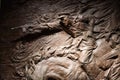 China,Jinggangshan-22 AUG 2018:People`s Liberation Army Statue facade in Museum of Revolution in Jinggang Mountains