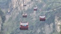 China - July 29, 2023: Tianmenshan Cableway at Zhangjiajie\'s National Forest Park Royalty Free Stock Photo