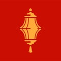 China lantern lamp paper traditional religious decor element golden vintage icon vector illustration Royalty Free Stock Photo