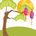 China lanterns vector design vector illustration