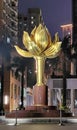 China Macao Handover Gift Macau Lotus Square Bronze Sculpture Blooming Flower Prosperity Macao Arts Craft History Chinese Heritage