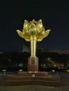 China Macao Handover Gift Macau Lotus Square Bronze Sculpture Blooming Flower Prosperity Macao Arts Craft History Chinese Heritage